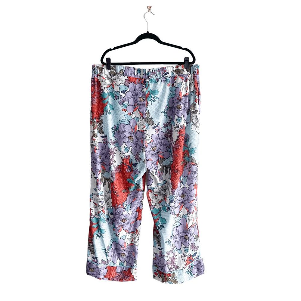 Mark Women Flowy Pants Comfort Floral Multicolour Stretch 22W 2X Tall